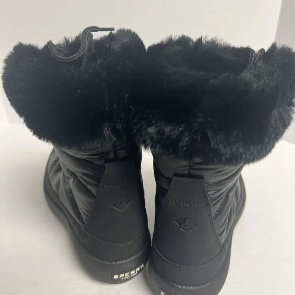 Sperry Womens Bearing PW Boot Black Size 7.5 M